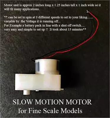N Scale Slow Motion Animation Motor Unit For Scale Models • $24.99