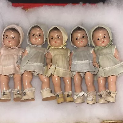 Vintage Madame Alexander Dionne Quintuplets  7.5 Baby Doll Tagged Comp 5 Dolls • $399