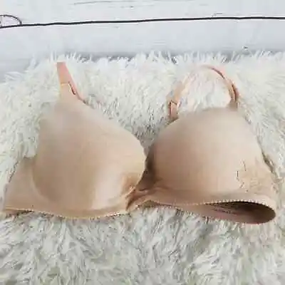 Victoria's Secret Angels Secret Embrace Bra 34D Floral Applique Tan • $17.07