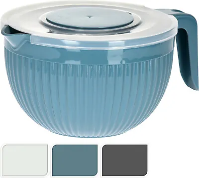 £8.79 • Buy Extra Large 3.5L Mixing Bowl With Lid & Handle Xmas Cake Baking Food Preparation