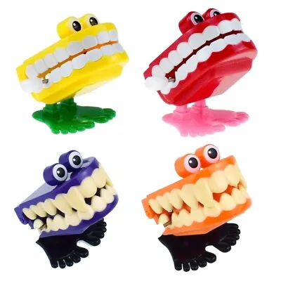 Funny Teeth Clockwork Wind Up Tooth Chattering Joke Gag Novelty Fun Toy • £3.16