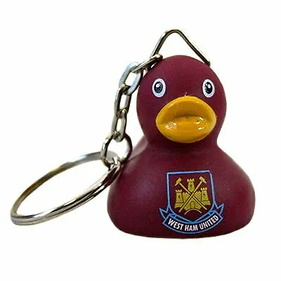 £5.90 • Buy West Ham Utd FC Claret Mini Duck Keyring Keychain Bag Charm Crest Badge Official