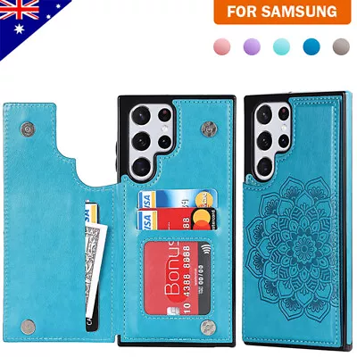 For Samsung S23/S22/S21/S20 FE Ultra S10 S9 Plus Case Leather Wallet Flip Cover • $13.99