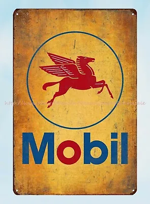 Prints And Artwork Mobil Oil Gas Pegasus Flying Horse Metal Tin Sign • $18.89