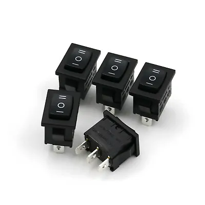 5Pcs Black MR-1 3Pin SPDT Momentary MOM-OFF-MOM Mini Rocker Switch 10A/250VAC • $2.96