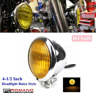 Chrome Custom Vintage 4.5 E4 Lamp Headlight For Harley Bobber Chopper Cafe Racer • $36.52
