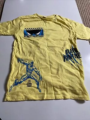 Boys Black Marvel Disney Tshirt Short Sleeves Size 10-11 Years VGC Yellow • £6.99