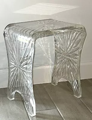 Unique Vintage MCM Lucite Acrylic Starburst Stool Seat Vanity Bench Rare - Heavy • $599