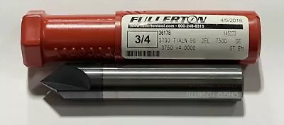 Fullerton 3/4  X 3/8  X 3/4  Carbide Chamfer Mill 90 Deg TiAlN Coating 2 Flute • $85.99