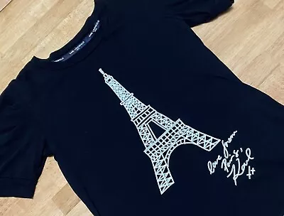 Karl Lagerfeld Paris Women’s T-Shirt Eiffel Tower Graphic Tee Cotton Black Sz XS • $17