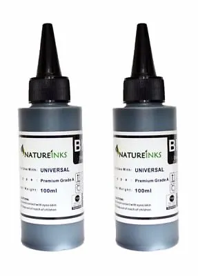 £6.99 • Buy 200ml Universal Premium Black Bottles Kit To Refill Empty Printer Ink Cartridge