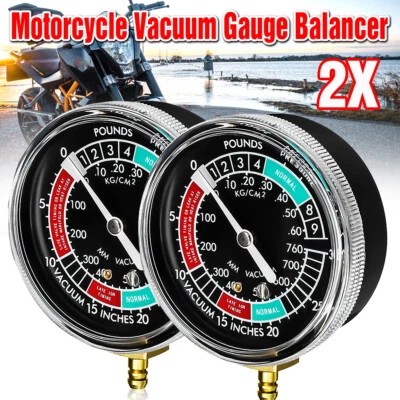$20.49 • Buy 2pc Fuel Vacuum Carburetor Synchronizer Carb Sync Gauge Set Tool Tuner Accuracy