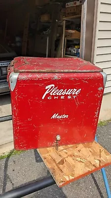 Vintage 1950s Pleasure Chest Original Cooler Buddy Coke Red Ice Chest • $24.98