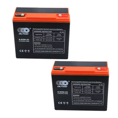 2 Pack 12V 24AH AGM Deep Cycle  Battery 6-DZM-20 Scooter Golf Buggy Wheelchair • $215.99