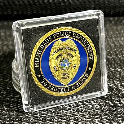 MIAMI-DADE FLORIDA POLICE DEPARTMENT Challenge Coin INCLUDES Case New • $13.98