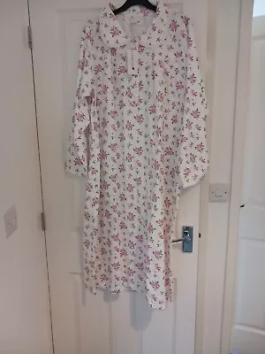 Ladies Nightdress Soft Warm Brushed Wincyette Long Sleeve Floral Nightie Marlon • £10