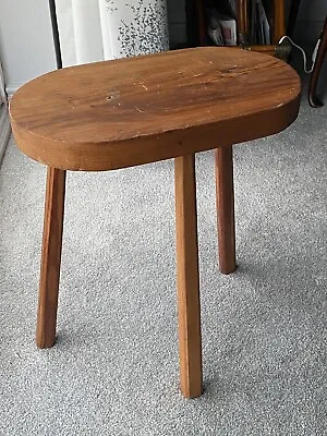 Vintage Handmade 3 Legged Wood Stool • £40