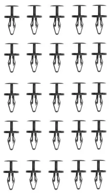 $7.98 • Buy 25 Pcs Black Nylon Push Type Retainers Clips For GM Chevrolet 17/64  6.5mm Hole