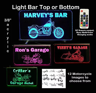 Personalized Motorcycle Sign Lighted Man Cave Sign Garage Sign LED Neon Sign • $153.95