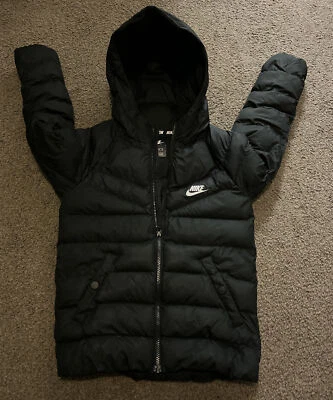 £24.99 • Buy Boys Nike Puffa Coat XS 122-128cm 6-8 Years Hooded Full Zip 