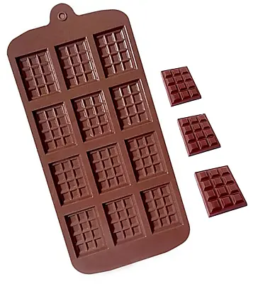 £2.49 • Buy 12 Cells Silicone Chocolate Bar Mould Cake Candy Sugarcraft Bake Mold