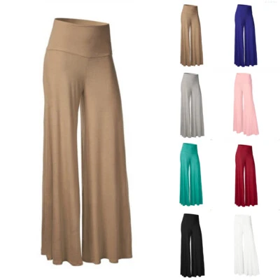 $20.99 • Buy Women Wide Leg Pants High Elastic Waist Palazzo Trousers Casual Yoga Dance Loose