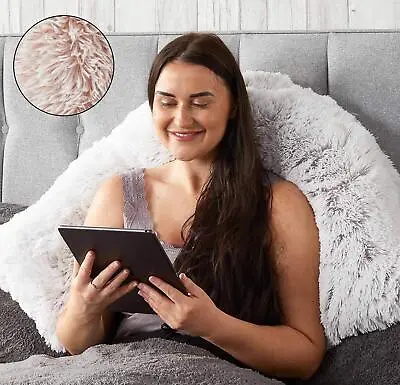 Fluffy V-Shaped Pillow Filled Cushion Body Neck Support Pregnancy Orthopaedic • £19.99