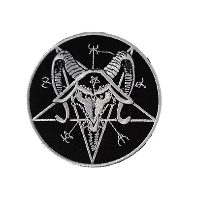 Devil Iron On Badge Patch Embroidered Sew Satan Black White Pagan 666 Biker P197 • £4.44