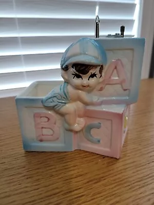 My-Neil Baby ABC Blocks Figure Planter Flower Vase Music Box Rock-A Bye-Baby • $1.99