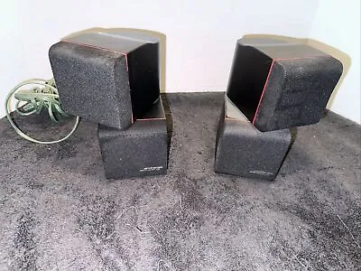 Lot Of 2 Bose Double Cube Swivel Acoustimass Lifestyle Speakers Black Redline • $45