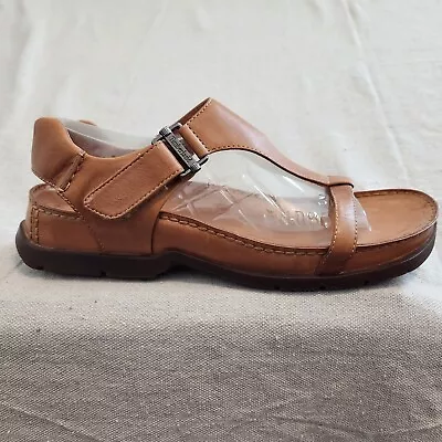 Timberland Sandals Womens 10 M Comfort System Brown Leather Ankle T Strap 77303 • $28.88