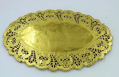 Gold Oval Foil Paper Lace Doilies Size: 7.5  X 10.5  (19cm X 26cm) Party Wedding • $15
