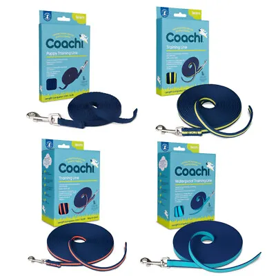 Dog Training Lines COACHI Leads Strong Long Leash Large Recall Line Walking • £8.99