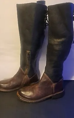  Bed Stu Manchester Boots Cobbler Rustic Sz 6.5 Leather Tall Black/ Brown • $169