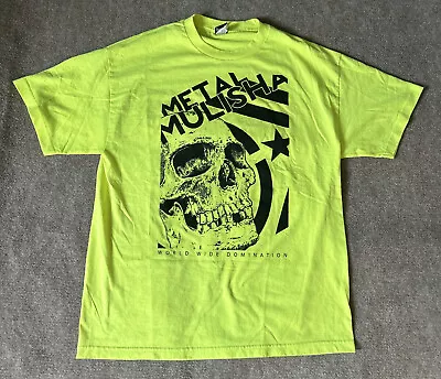 Y2K Metal Mulisha Shirt Mens XL Neon Yellow World Wide Domination MotoX • $19.99