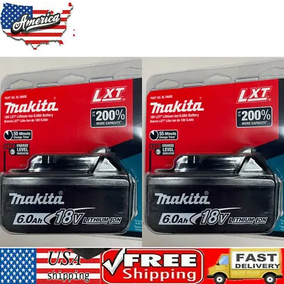 Makita 18V Lithium-Ion 6.0 Ah Batteries - Pack Of 2 (BL1860B-2) - NEW! • $86