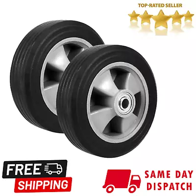 2 Pack 8 Inch Wheels Solid Flat Free Tires Replacement For Hand Truck Dolly Cart • $34.99