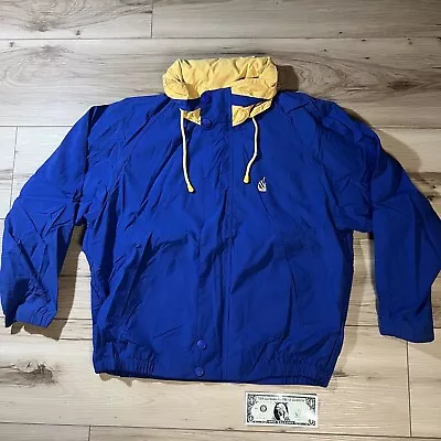 Vintage Nautica Windbreaker Jacket Blue Yellow Medium Mens • $50