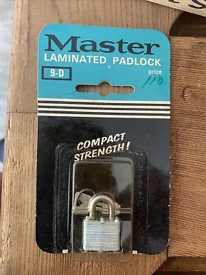 Vintage Master Laminated Mini Padlock #9-D For Luggage Jewelry Boxes Brief Cases • $6.99