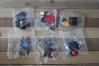 6 LEGO Mini Superhero Figure SPIDERMAN BATMAN THOR SUPERMAN + New • $84.92