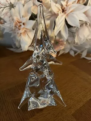 Vintage Crystal Christmas Tree  8 3/4” Clear Art Holiday Decoration • $50