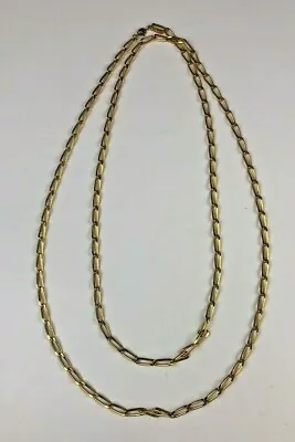 Vintage Monet Necklace Gold Tone Long Signed Rectangle Chain Links 54  • $24.49