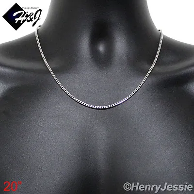 20 MEN's Stainless Steel 2mm Silver Franco Box Cuban Curb Link Chain Necklace • $15.99