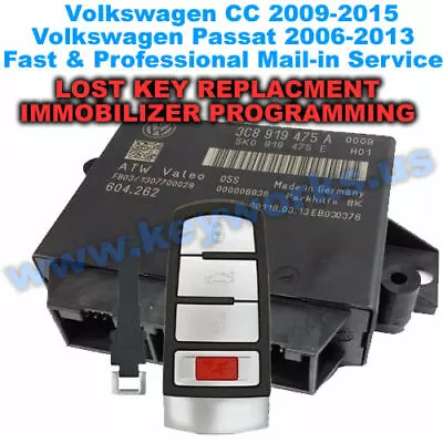 06-16 Vw Passat & Cc -  Key/immobilizer Programming Mail-in Locksmith Service • $150