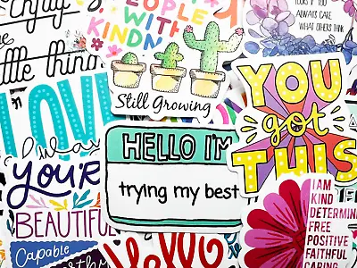 50 Inspirational Quote Stickers Motivation & Affirmation Pack Laptop Decals • $5.49