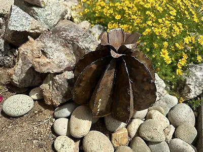 Handcrafted Rustic Metal Barrel Cactus Metal Yard Art • $29.75