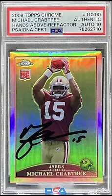 Michael Crabtree 2009 Topps Chrome Hands Above Variation Refractor Auto Rookie • $149.97