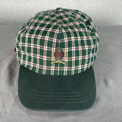 Vintage Tommy Hilfiger OSFM Leather Strapback Plaid Lightweight Hat Cap • $26.99