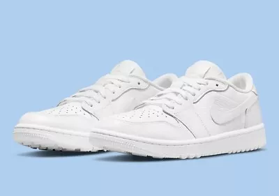 Size 10.5 -  Air Jordan 1 Low Golf Triple White 2022 Pre-owned Good Condition • $41