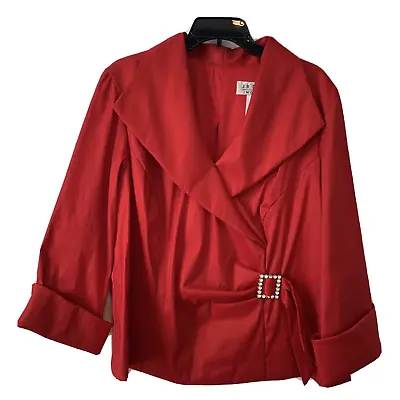 J R Nites Woman Red Top/Blouse/Formal/Wedding/Prom (2x) • $29.97